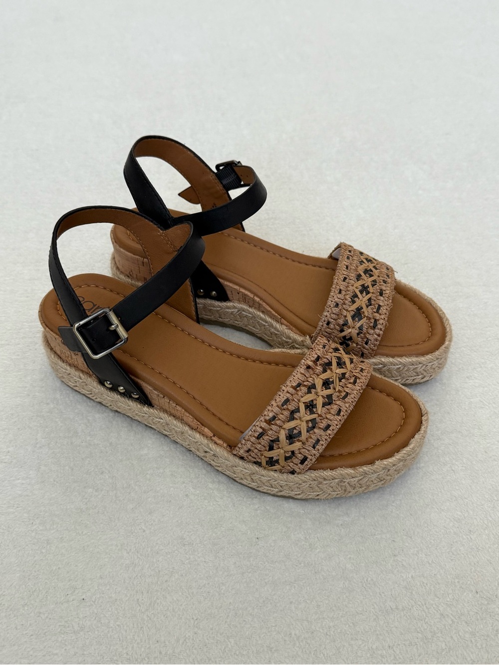 Espadrille Platform Leather Woven Sandals Women’s Size 9 Summer Boho NWT